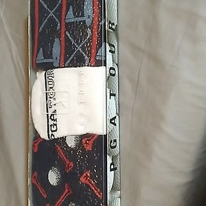 Mens 3 pack of PGA TOUR socks gray, white, blue & red